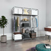 Grey Fabric Canvas Wardrobe With Clothes Hanging Rail Shelves Storage Cupboard