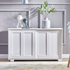 Elegant White 2 Sliding Doors 2-Tier Shelves Sideboard Storage Cabinet Kitchen