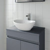 Bathroom Vanity Wash Basin Sink Countertop Oval Curved White Modern 410 x 330mm