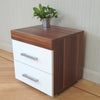 Bedroom Furniture Set *White & Walnut* Wardrobe 4+4 Drawer Chest Bedside Cabinet