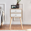 Modern Bedside Side End Table Nightstand Storage 2 Drawers Bedroom Living Room
