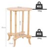 2 Tier 4-Leg Coffee Table Bamboo Side Bedside Table Desk 55cm Tall 40cm Round