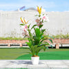 Outdoor Artificial Lily Tree Faux Flower Garden Indoor Plant Office With Pot
