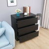 Modern Chest of Drawers Bedside Table Cabinet 3 Drawers Bedroom Furniture Black