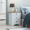 Carden Bedroom White Dark Grey Double Wardrobe 3+2 7 Drawer Bedside Cabinet