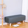 Padded 2 Seater Large Footstool Ottoman Rectangle Pouffe Bench Stool Wood 4 Legs
