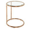 Round Coffee Table Tempered Glass Top Metal Legs Sofa Side End Table Lamp Stand