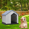 Large Plastic Dog Kennel Hutch Pet House Shelter With Metal Door Indoor Outdoor