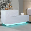 Nightstand Bedside Table Cabinet Chest High Gloss Front 2 Drawers RGB LED Light