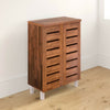 2 Door Shoe Storage Cabinet Footwear Stand Rack Unit Cupboard Sideboard Dark Oak