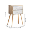 Modern Bedside Side End Table Nightstand Storage 2 Drawers Bedroom Living Room