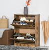 Industrial Shoe Cabinet Rustic Cupboard Unit Vintage Tall Hall Storage Shelves