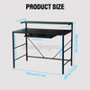LED Gaming Desk PC Computer Office Table Carbon Fibre Effect Home Workstation UK