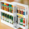 Delicate Double Storage Spice Rack Food Cupboard Rack Slide Spice Storage Shelf