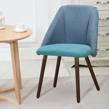1/2x Occasional Dining Chair Linen Fabric Padded Seat Home Office Meeting Chair