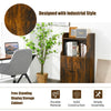 Industrial Storage Bookcase Wooden Diplay Cabinet Cupboard with Adjustable Shelf