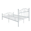 WHITE METAL DOUBLE SIZE 4FT6,HEAVY DUTY BED FRAME BASE HIGH HEADBOARD