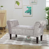 Crushed Velvet Upholstered Hallway Window Seat Bed End Chaise Lounge Armed Bench