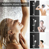 Modern Round Head Thermostatic Bar Shower Mixer Bathroom Riser Valve Taps Set UK