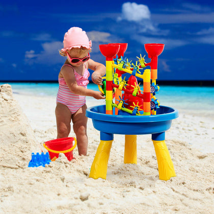 2-in-1 Sand and Water Activity Table Toy Set Children Kids Indoor Outdoor Play