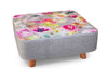Large Footstool Luxury Upholstered Fabric Foot Rest Ottoman Decor with Legs