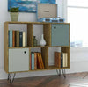 Vintage Display Unit Industrial Side Cabinet Small Bookcase Storage Metal Leg