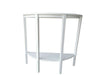 Half Moon Console Table Hallway 1 Shelf Storage Furniture Unit Table White/Gold
