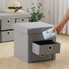 Folding Storage Stool Ottoman Box 2 Drawers Pouffe Seat Footstool Kids Chair