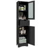 Bathroom Tall Cabinet Slim Freestanding Storage Organizer Cupboard 2 Doors