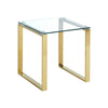 Modern Gold High Gloss Glass Table Side Table Coffee Table Display Chorme Legs