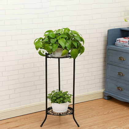 Plant Stand 2 Tier Metal Flower Pots Holder Rack Display Shelf Indoor Outdoor