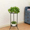Plant Stand 2 Tier Metal Flower Pots Holder Rack Display Shelf Indoor Outdoor