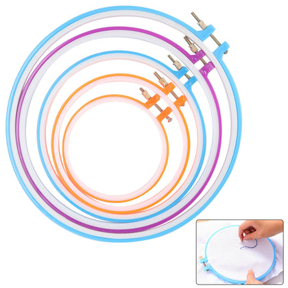 5 PCS Cross Stitch Hoop Set Kit 4.9 Inches To 10.6 Inches Embroidery Tool
