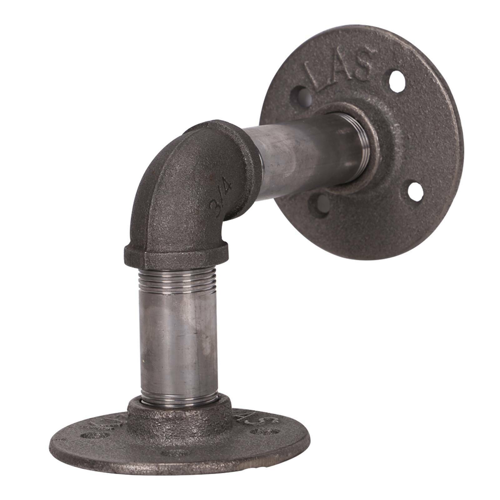 2Pcs Industrial Steel Iron Pipe Shelf Bracket Holder With Screws DIY Home Décor