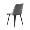 Set of 2 Blue Grey Velvet Dining Chairs Dinning Kitchen Room Metal Leg Padded