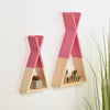 Set of 2 Teepee Wall Shelves Colourful Childrens Kids Bedroom Shelving