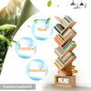 Bookcase 9-Shelf Stand Display Cases Bookshelf Shelving Wood Shelves Tree Shape