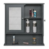 Bathroom Wall Cabinet Storage Mirror Cupboard with Shelf Mounted MDF Organizer