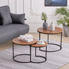 2/3X Nesting Table Living Room Side End Coffee Table Marble/Rustic Effect Round