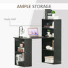 Space Saving Computer Desk Workstation with Shelves Storage Combo Bookcase Table