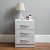 Drawer Chest 3 Drawers High Gloss Wood Storage Bedroom Furniture White