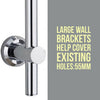 Keenware Chrome Shower Riser Rail With Push Button Adjustable Bracket; 700mm
