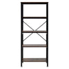 5 Tier Bookcase Rustic Shelf Unit Display Bookshelf Shelving Rack Free Standing