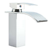 Waterfall Bathroom Sink Counter Square Taps Basin Mixer Tap Chrome Mono Faucet