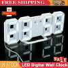 3D Digital Wall Clock LED Display USB Powered Alarm Clock Brightness Auto Dimmer
