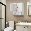 Bathroom Wall-Mounted Cabinet Living Room 4 Tiers Wooden Organizer w/Shelf White