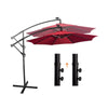 Mondeer 3M Garden Banana Parasol Cantilever Parasol Crank Handle with Solar LED