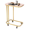 C-Shaped Sofa Side Table Golden Metal Frame End Coffee/Snack Table Living Room