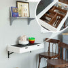 Wall Mounted Computer Desk Floating White Table Space Saving Storage Workstation