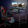 LED RGB Gaming Desk PC Computer Table Carbon Fibre Metal Racing Office Writing